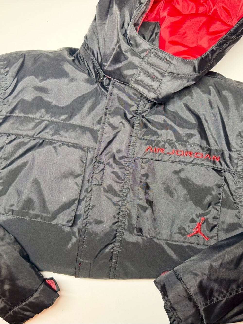 Air Jordan Jumpman Puffer Jacket Black Red‎ Boys XL / Men’s S Insulated Hooded